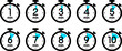 © ochikosan - 時間を示すストップウォッチのアイコン（stopwatch icon　1min/2min/3min/4min/5min/6min/7min/8min/9min/10min）