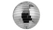 © Elena - Shiny disco ball isolated PNG on transparent background, mirror ball with reflective tiles for party decoration and entertainment