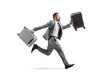 © Ljupco Smokovski - Businessman running and carrying suitcases