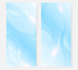 © kanpisut - Set of verticle pastel blue gradient wave background.