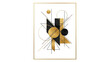 © nuralam_gfx - Abstract Geometric Composition in Gold and Black with Metallic Accents graphic design isolated on a transparent background