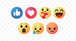 © single1abubakor - Facebook emoticon emoji icon buttons, Vector editorial illustration