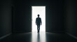 © Risky - Man Walking Towards Bright Light Through Doorway