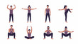 © Reno - Diverse yoga poses and fitness routines demonstrating strength balance and flexibility in a