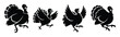 © SreeBinodiny - happy turkey jumping silhouette icon vector set
