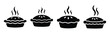 © SreeBinodiny - pie with steam silhouette icon vector set