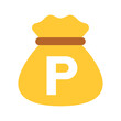 © 如月愛歌/Aika Kisaragi - ポイントを表す黄色のマネーバッグアイコン /Point Money Bag Flat Icon
