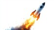 © Farah - Rocket launch with fiery blastoff symbolizes innovation and exciting new ventures in the digital age for business growth and marketing success