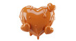 © Rehana - Glossy Orange Heart Shape, Covered in Dripping Caramel Sauce, isolated on a white or transparent background, cutout, PNG