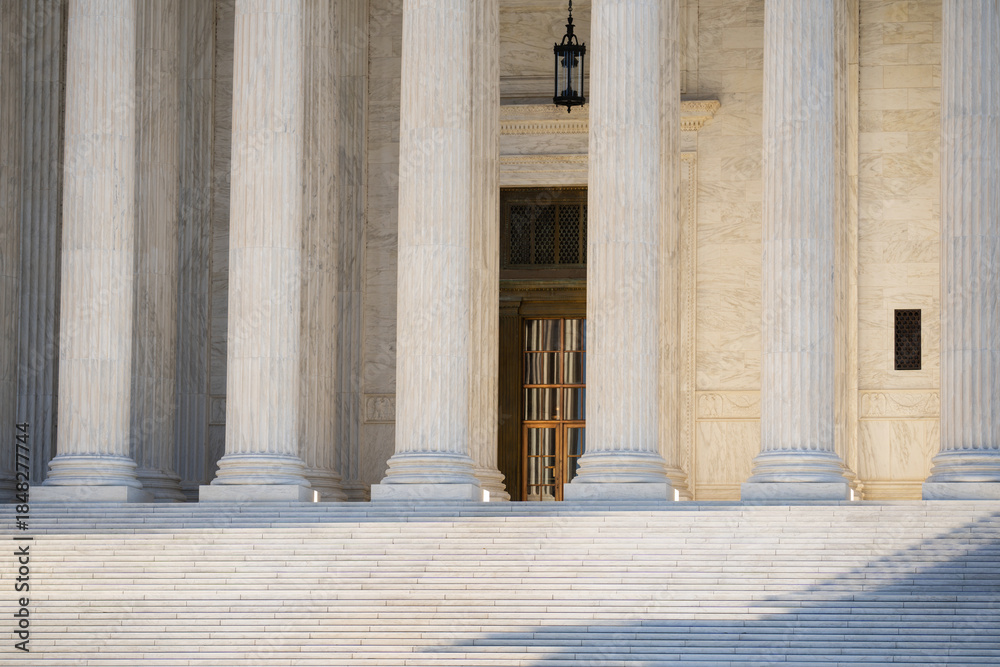 White stone columns express civic architecture. Supreme Court columns ...