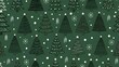 © hamid - A festive pattern of stylized Christmas trees and snowflakes on a green background.