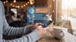 © Anusa - Person using smartphone with AI chatbot for customer service support in a cozy coffee shop. Modern technology, virtual assistant, and artificial intelligence in daily life.