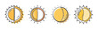 © SulaimanIslam - Illustrative set of sun icons depicting various states of day, light, and celestial phases