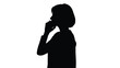 © Adobe - Silhouette of a woman with short hair talking on a mobile phone against a bright white background symbolizing communication and privacy