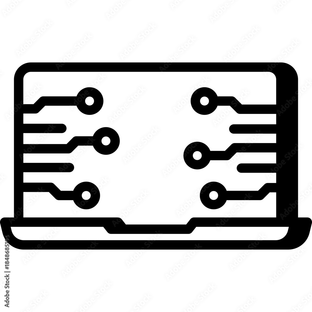 artificial intelligence illustration, chipping technology, ai generation, vector icon