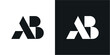 © Hikmat Studios - AB Initial Minimalist Logo Brand Vector , Letter Logo Design for Branding