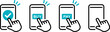 © ochikosan - スマートフォンと手のアイコン。タップ。クリック。（Hand touch screen smartphone icon. Click on the smartphone.）