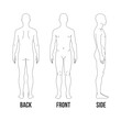 © Shuvojit11 - Human body anatomy outline front back and side view diagram