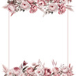 © milavas - Watercolor frame of dark pink flowers
