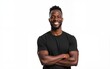© Camila - Isolated African American Man Smiling With Arms Crossed. High quality