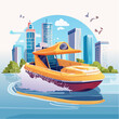 © embun - Yellow speed boat on city water