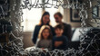 © Astutik - Family togetherness disrupted by broken glass, symbolizing trauma and distress