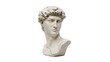© Andrej - David bust isolated PNG on transparent background, Renaissance sculpture of a male head with curly hair, classical art for design and educational use