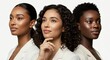 © Image - A trio of confident women stand side-by-side, showcasing diverse beauty and strength.