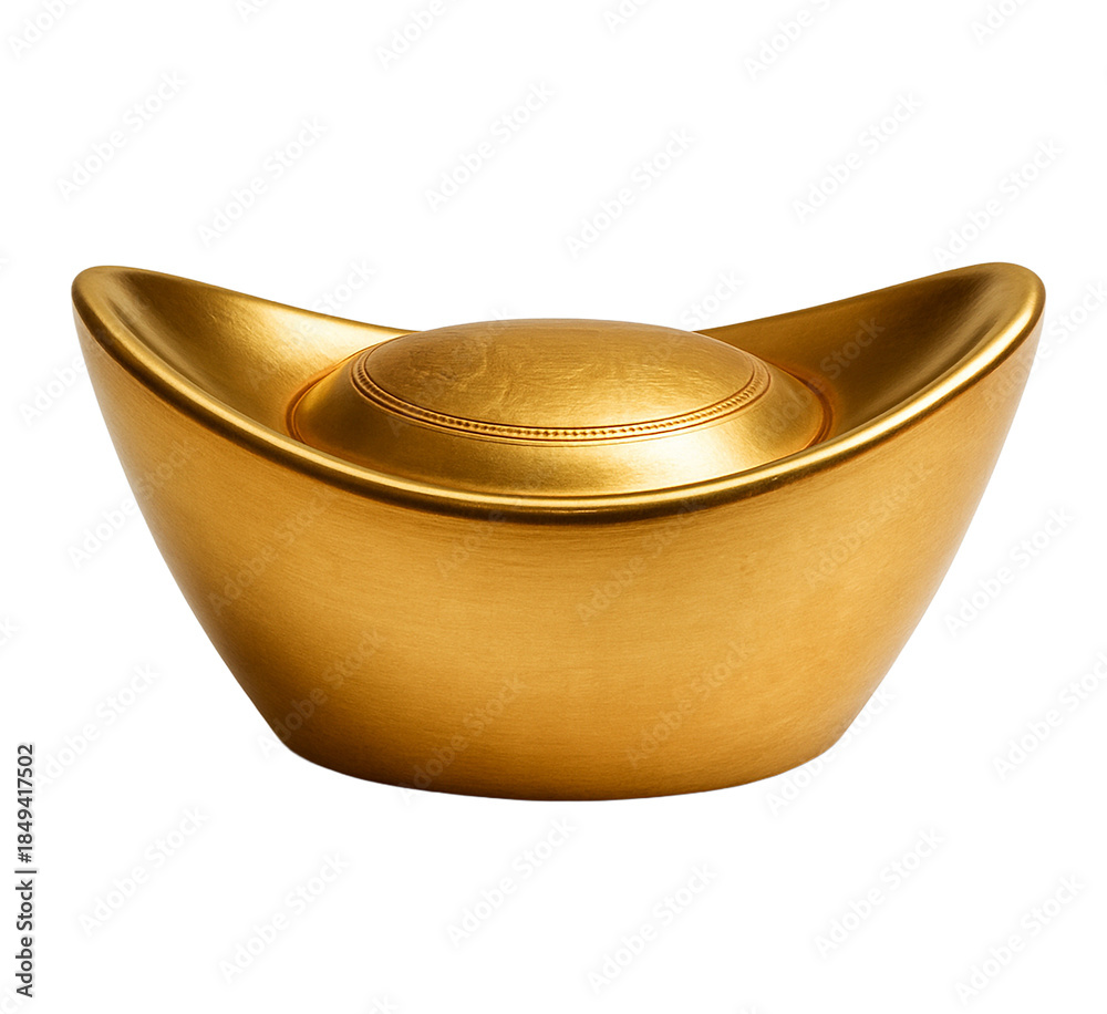 Chinese gold ingot (yuanbao) isolated image