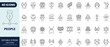 © Gretta - People line icon set. Includes group, family, human, team, community, friends, population, senior and more. Editable stroke. Vector illustration.