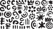 © Emongrapic - Abstract Brushstroke Symbol Set – Spirals, Zigzags, Stars, Circles, and Waves for Expressive Design and Texture
