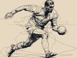 © Mrinmaya - Dynamic vintage sports illustration high resolution image