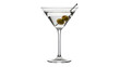 © Elena - Isolated martini cocktail with green olives, elegant glassware, classic party drink