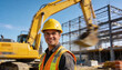 © Kasper - Man in Hard Hat, Engineering Industry Job Site with Safety Helmet, Bright Daylight - Perfect for Men at Work, Construction, or Safety Campaign Imagery