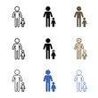 © Muhammad - Collection of father and child icon sets representing parental guidance and family unit diversity in various styles