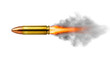 © Mahmudur - Realistic 9mm bullet firing with muzzle flash and smoke isolated on transparent background