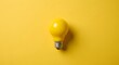 © Sadhin - Single yellow light bulb on a bright yellow background idea concept