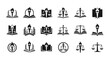 © punduh - Collection of legal and academic logo concepts featuring scales of justice and torches