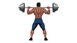 © Ophelia - Strong man lifting barbell in detailed cartoon style for fitness enthusiasts