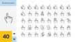 © Md Babul Islam - Collection of 40 Minimalist Line Art Business Hand Gestures and Cursors for Digital Interface Design