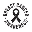 © NASRIN - A black ribbon encircled by text promoting breast cancer awareness visually