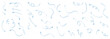 © Daishin - Hand drawn line arrows icons set collection. Arrow vector elements hand drawn arrows brush stroke curly arrow collection. Vector illustration isolated on white background.
