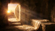 © md - Empty Tomb with Shroud and Sunlight