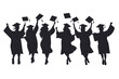 © ATANU - Silhouettes of Graduates: Joyful silhouettes of graduates celebrate their academic achievements by throwing graduation caps into the air. Capturing a moment of triumph and new beginnings.