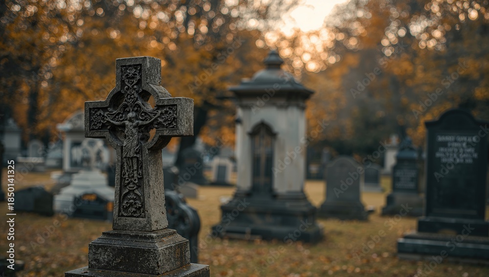 Ancient burial ground featuring gravestones in soft focus, highlighting erosion risk and the importance of site maintenance