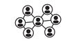 © Png Art - Network of connected people icons in simple flat design with black and white color scheme on isolated white background for social media