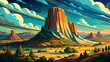 © williamnoah - Very beautiful HDR view of Devil’s Tower National Monument in Crook County, Wyoming, emphasizing dramatic rock textures, towering form, and surrounding plains under dynamic skies.