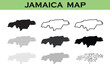 © shahzadking - Map of Jamaica collection with various graphic styles and silhouettes,Set of Jamaica country maps in black, and outline vector formats, Jamaica geographical map design elements for infographics and pr