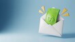 © Izhar_Ai - Smiling money inside envelope financial reward payment and income concept illustration