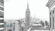 © nur - Empire state building architecture landmark in new york city vector sketch